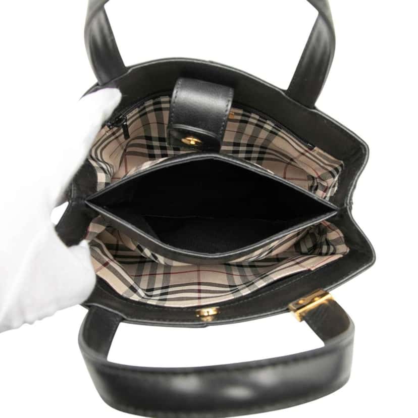 Burberry Leather Tote Black Leather Good condition - Model View