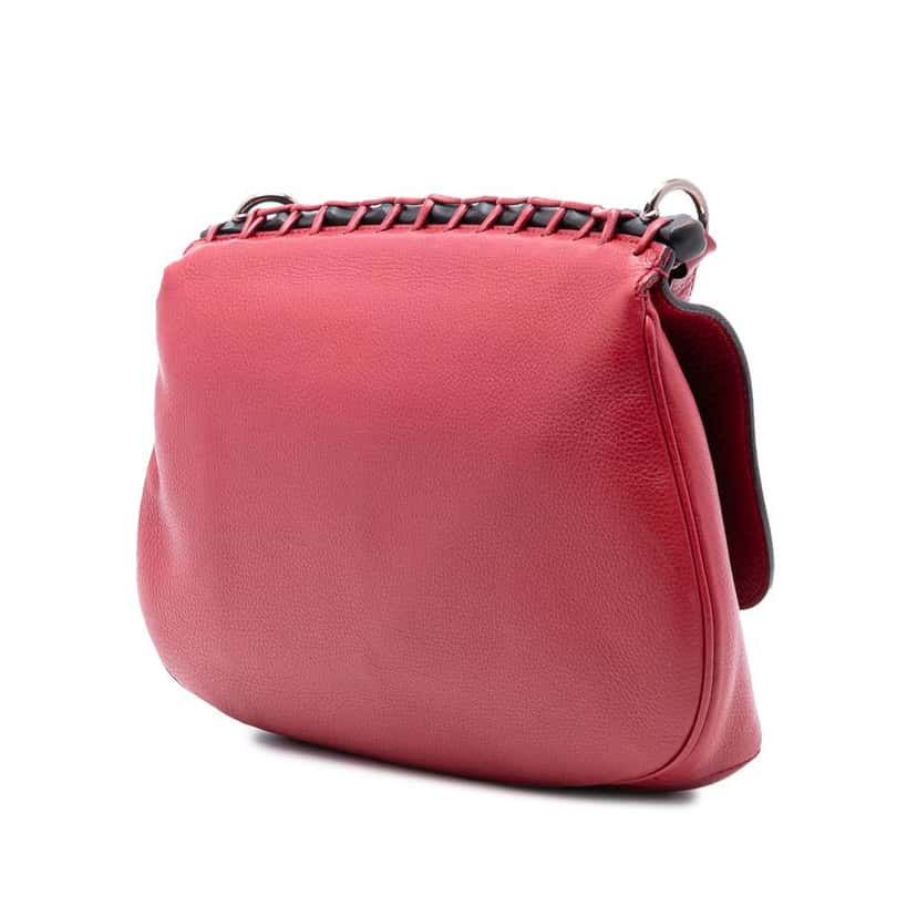 Gucci Medium Leather Bamboo Nouveau Fringe Crossbody Red Leather Very good condition - Back View
