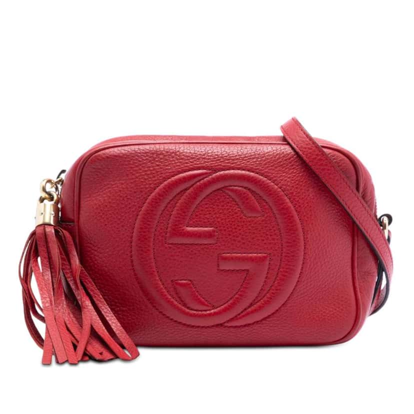 Gucci Leather Soho Disco Crossbody Red Leather Very good condition - Front View