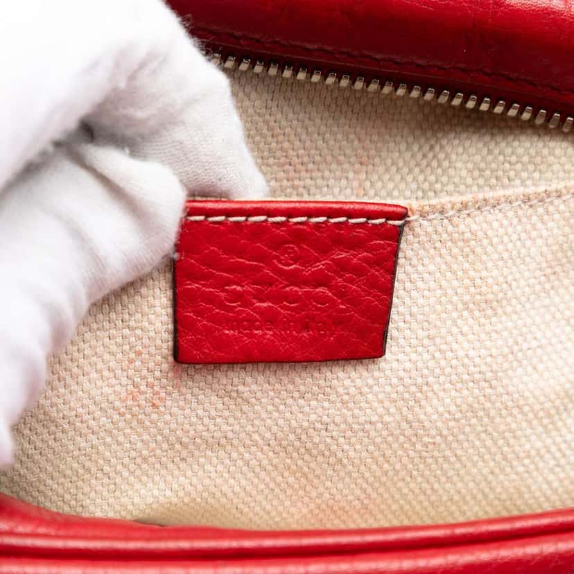 Gucci Leather Soho Disco Crossbody Red Leather Very good condition - Box View