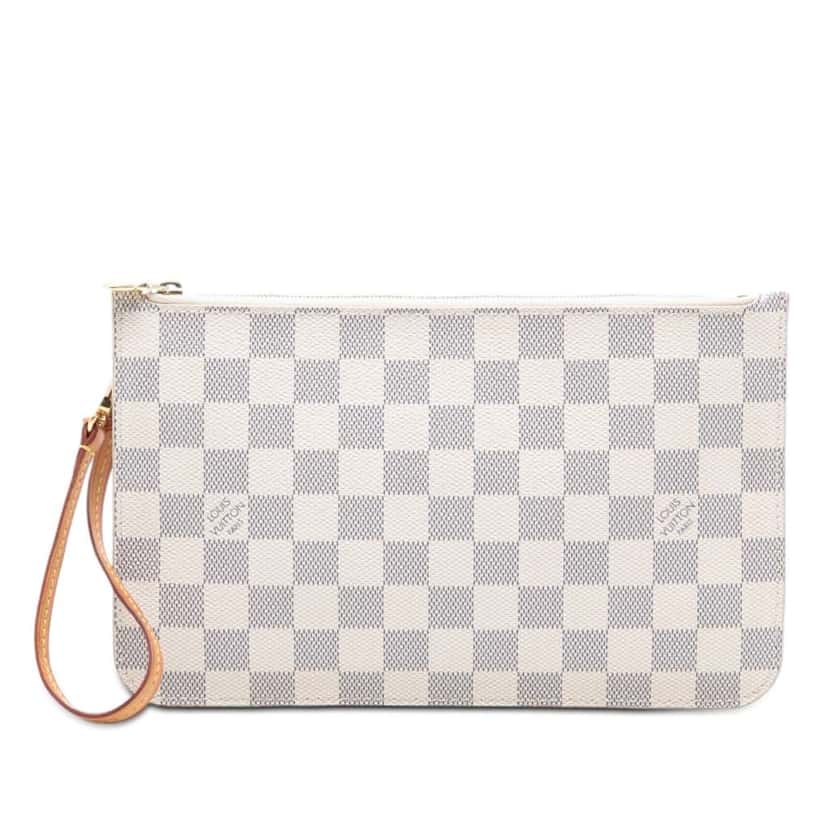 Louis Vuitton Damier Azur Neverfull Pochette White Good condition - Front View