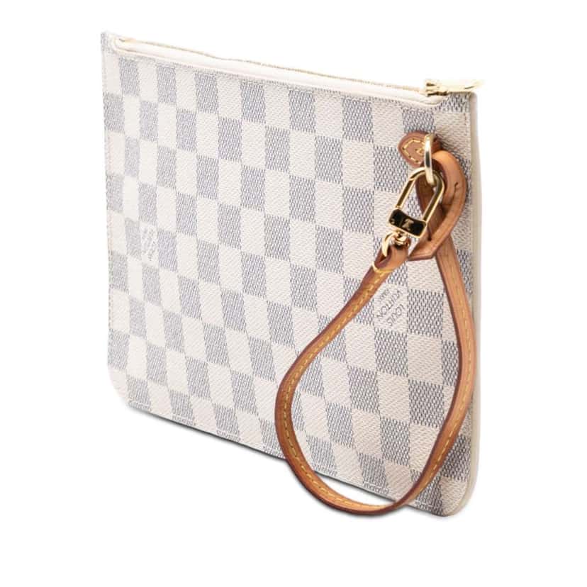Louis Vuitton Damier Azur Neverfull Pochette White Good condition - Back View