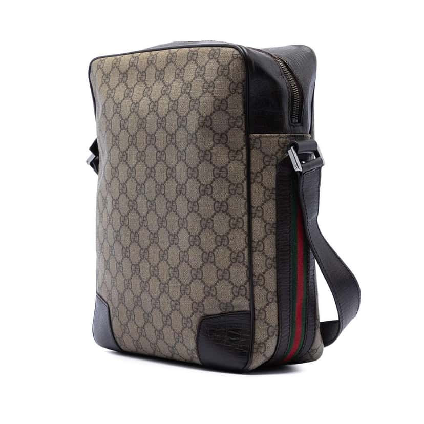 Gucci GG Supreme Web Crossbody Brown Canvas Very good condition - Back View