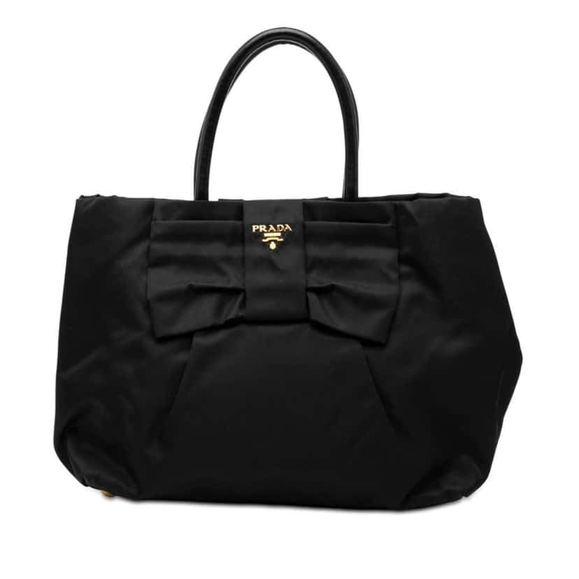 Prada Tessuto Fiocco Bow Tote Black Very good condition - Front View