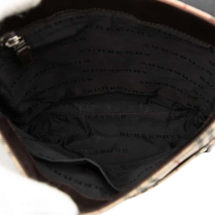 Burberry House Check Canvas Flap Crossbody Brown Canvas Very good condition - Model View