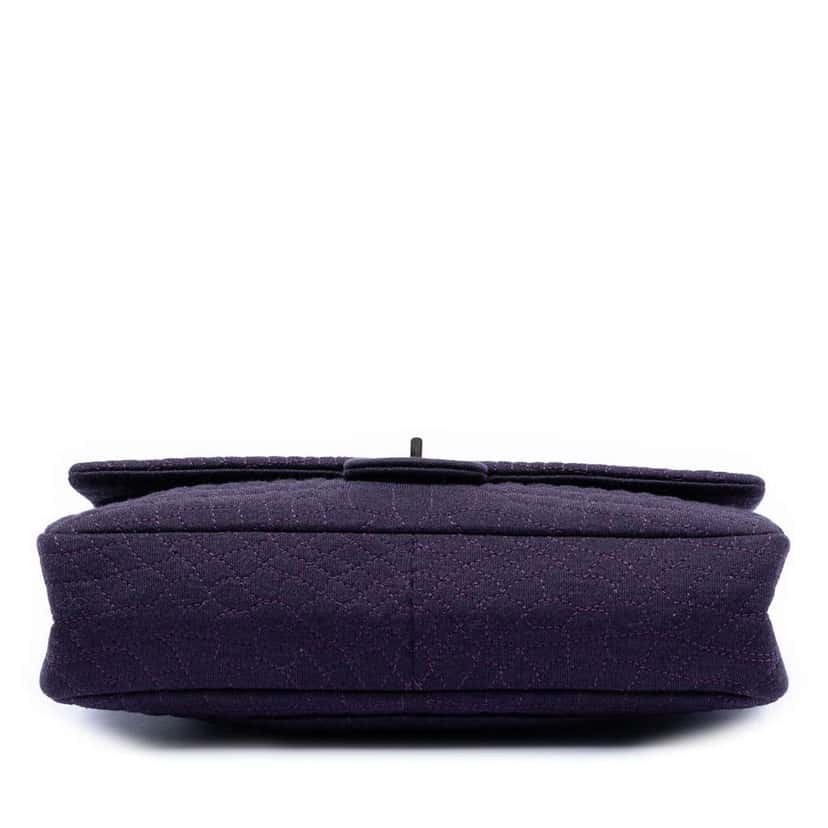 Chanel Quilted Jersey Coco Croc Reissue 2.55 Double Flap 226 Purple Cotton Good condition - Inside View