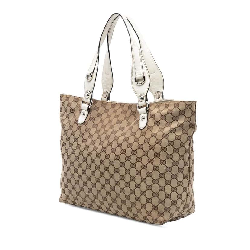 Gucci Medium GG Canvas Icon Bit Tote Brown Canvas Very good condition - Back View