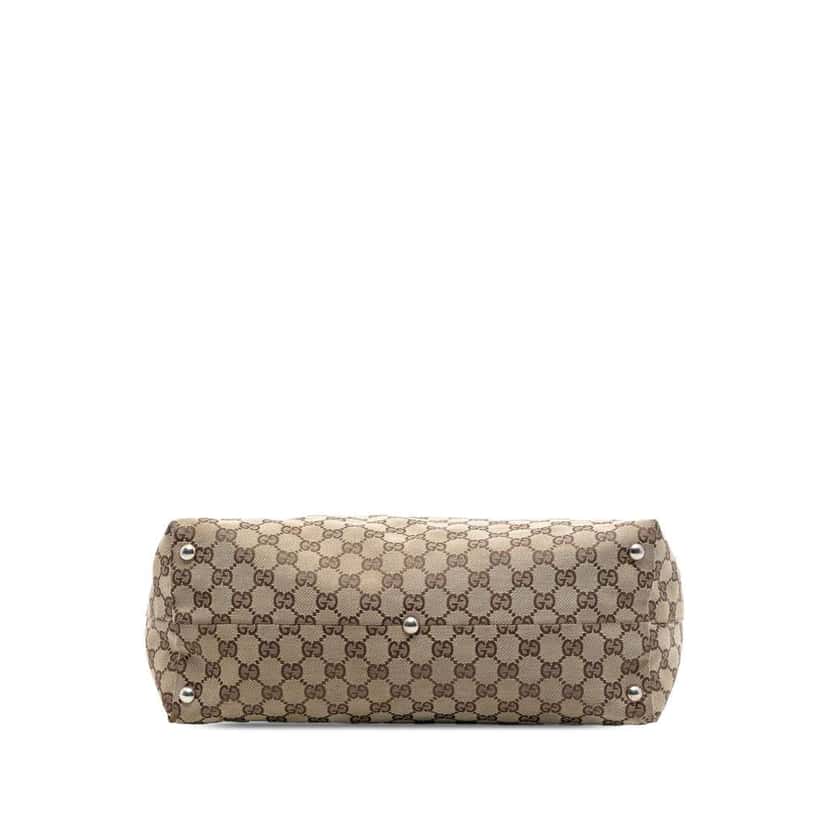 Gucci Medium GG Canvas Icon Bit Tote Brown Canvas Very good condition - Inside View