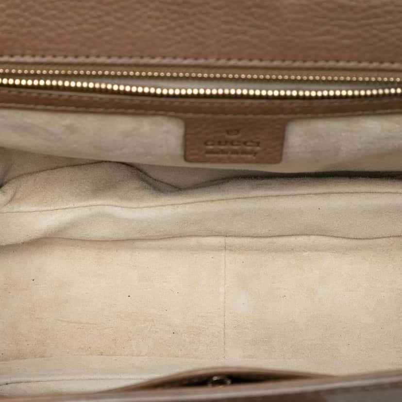 Gucci Medium Leather New Bamboo Satchel Brown Leather Good condition - Model View