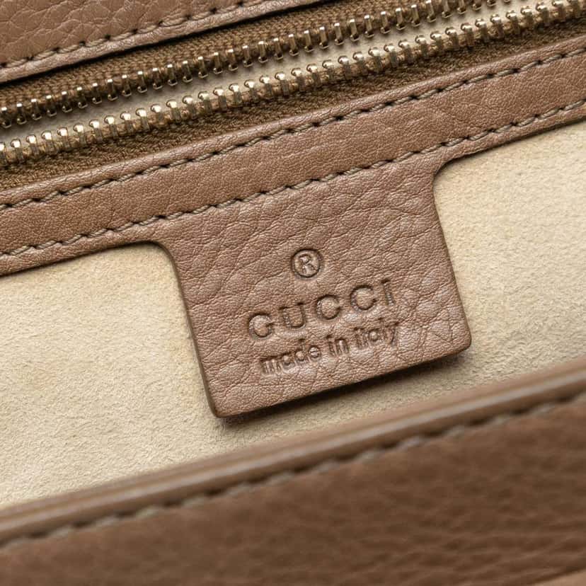 Gucci Medium Leather New Bamboo Satchel Brown Leather Good condition - Box View