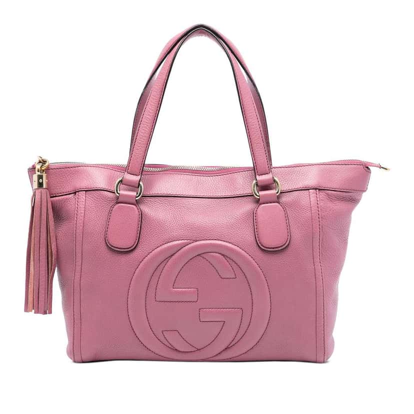 Gucci Small Leather Soho Working Tote Pink Leather Very good condition - Front View
