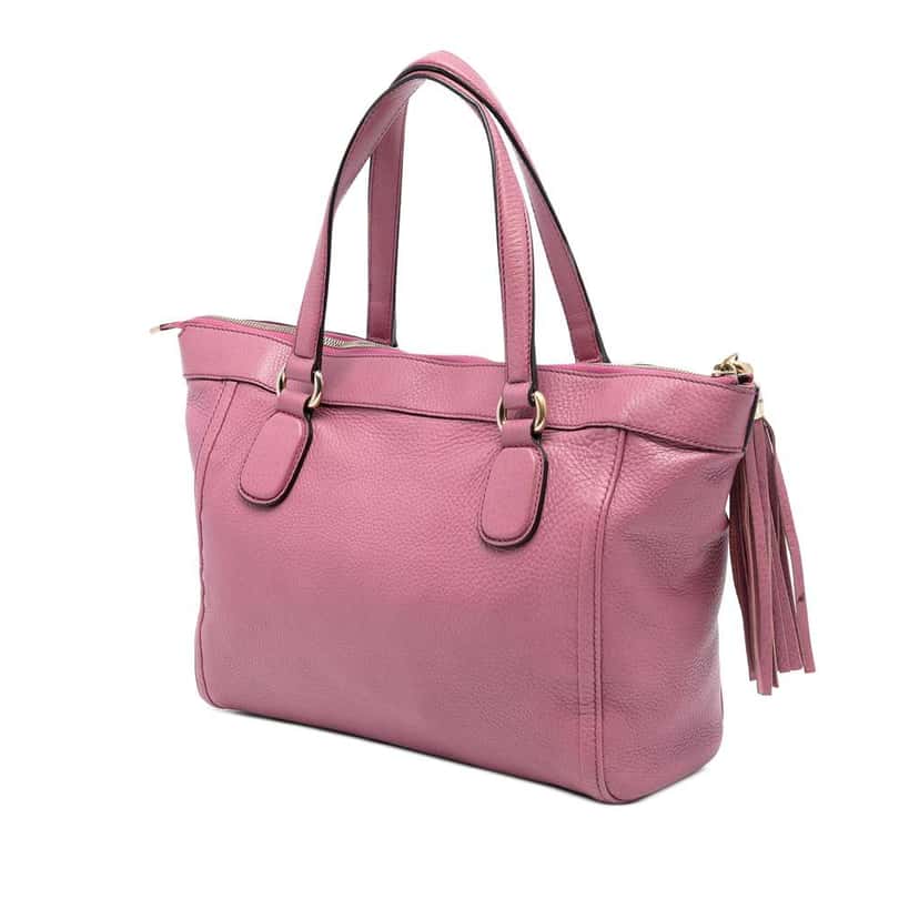 Gucci Small Leather Soho Working Tote Pink Leather Very good condition - Back View
