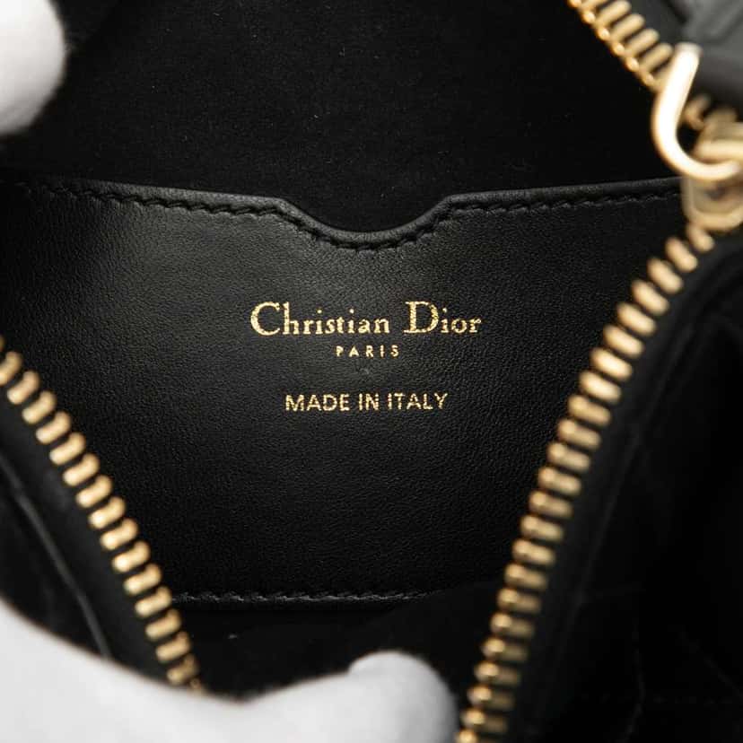 Dior Small Lambskin Cannage Dior Vibe Hobo Black Leather Good condition - Box View