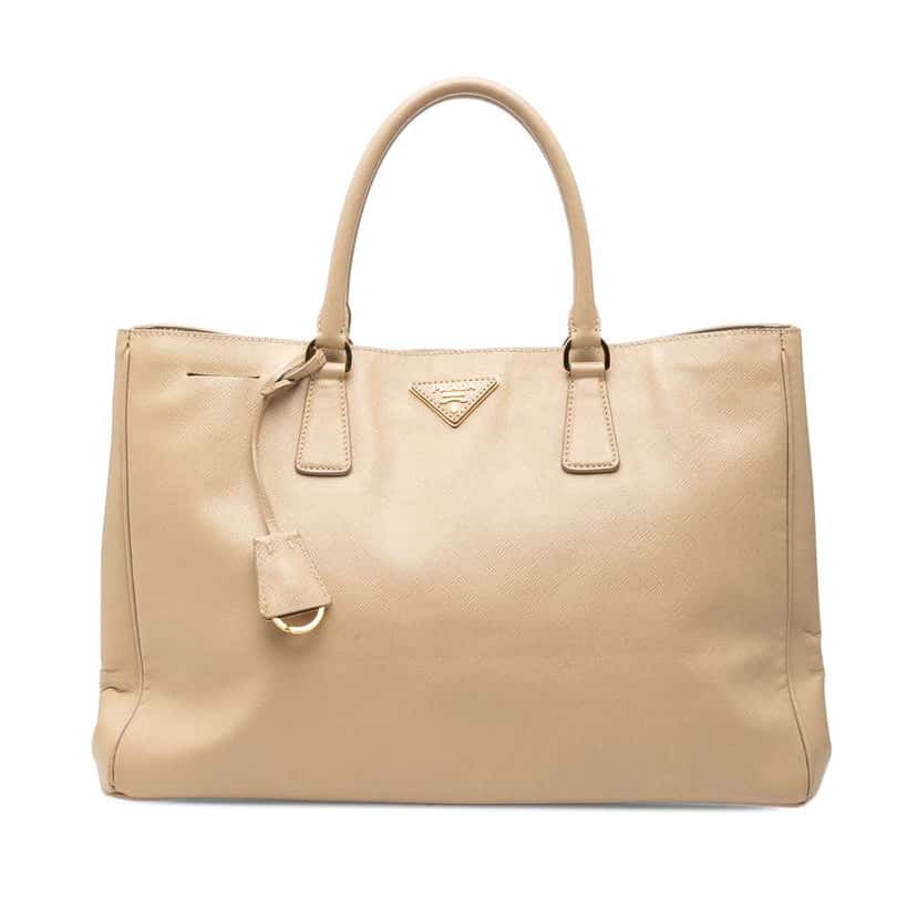 Prada Large Saffiano Lux Galleria Tote Brown Leather Very good condition - Front View