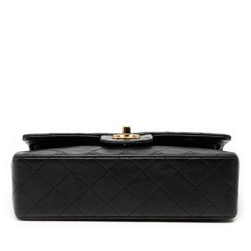 Chanel Small Classic Lambskin Double Flap Black Leather Good condition - Inside View