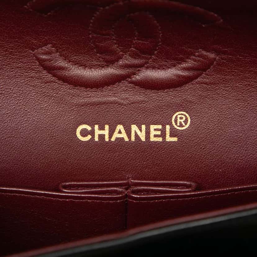 Chanel Small Classic Lambskin Double Flap Black Leather Good condition - Box View