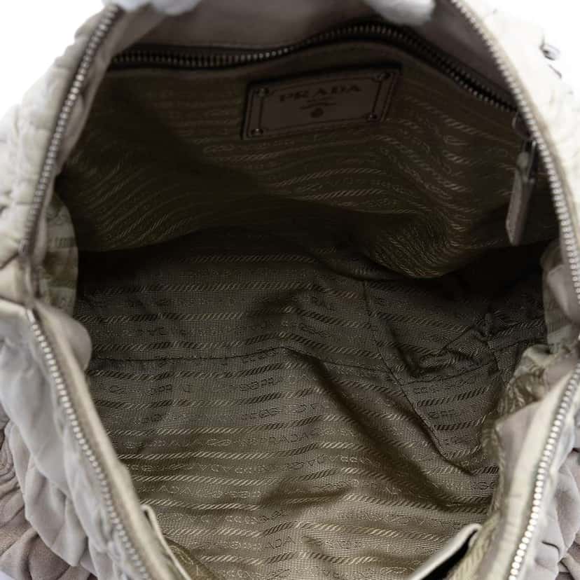 Prada Nappa Gaufre Ombre Satchel Grey Leather Very good condition - Model View