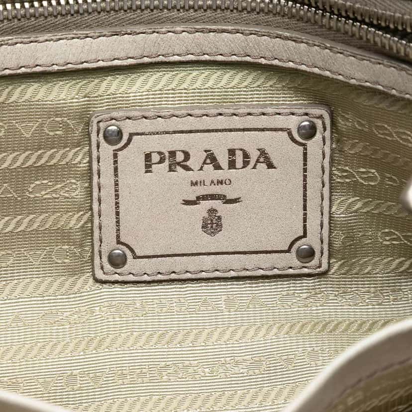 Prada Nappa Gaufre Ombre Satchel Grey Leather Very good condition - Box View
