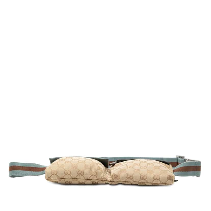 Gucci GG Canvas Web Double Pocket Belt Bag Brown Canvas Very good condition - Inside View