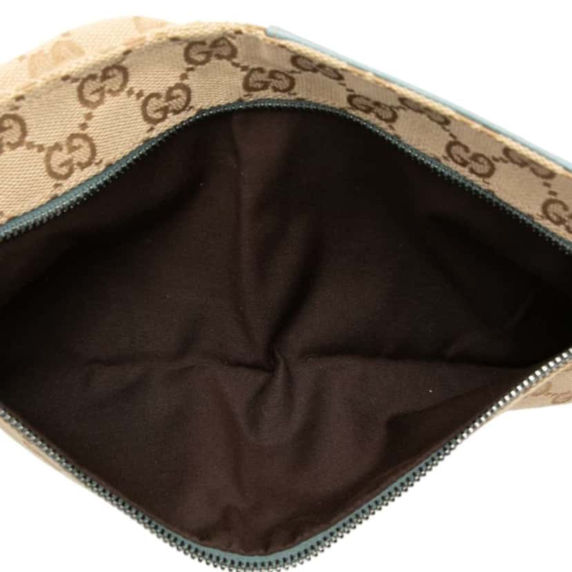 Gucci GG Canvas Web Double Pocket Belt Bag Brown Canvas Very good condition - Model View