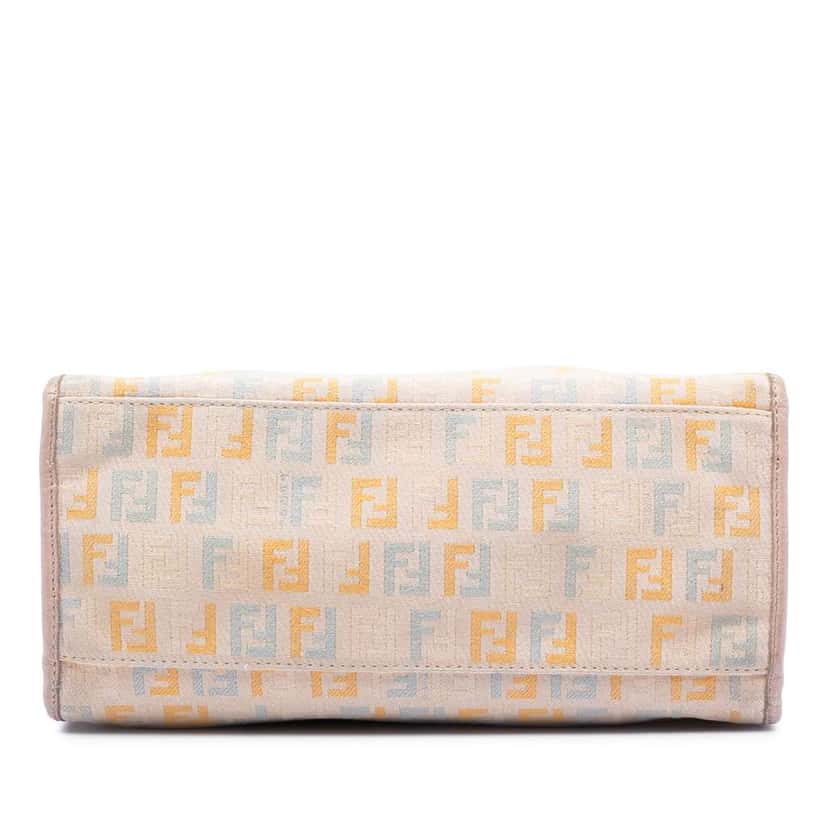 Fendi Small Multicolore Zucchino Tote Brown Canvas Very good condition - Inside View