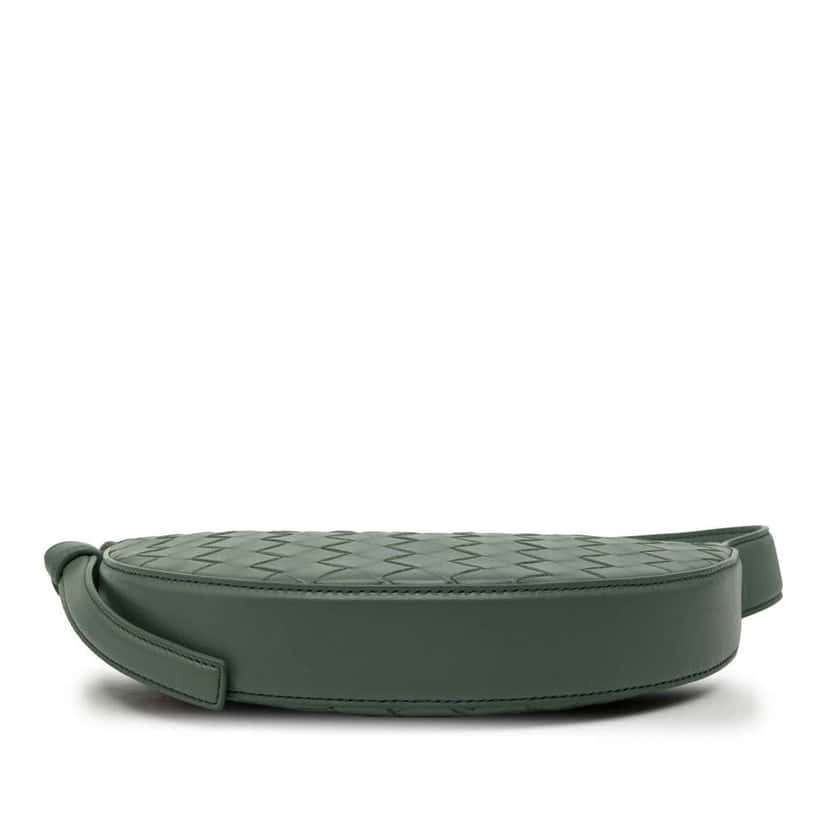 Bottega Veneta Mini Leather Intrecciato Sunrise Hobo Green Leather Good condition - Inside View