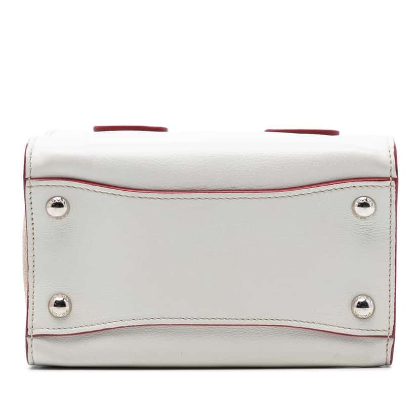 Prada Mini Scamosciato Trimmed Glace Calf Twin Pocket Satchel White Leather Very good condition - Inside View