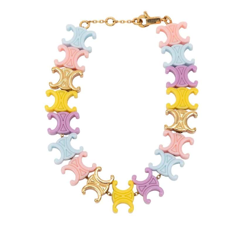 Celine Multicolor Plexiglass Triomphe Baby Bracelet MultiColor Very good condition - Front View