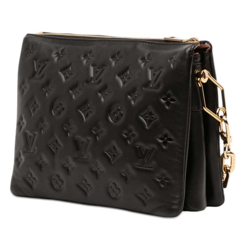 Louis Vuitton Monogram Embossed Puffy Lambskin Coussin PM Black Leather Very good condition - Back View