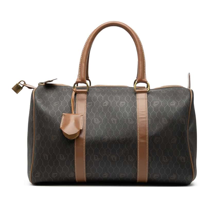 Dior Honeycomb Coated Canvas Boston Bag Black Canvas Good condition - Front View