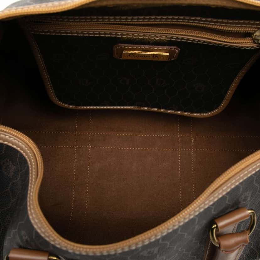 Dior Honeycomb Coated Canvas Boston Bag Black Canvas Good condition - Model View