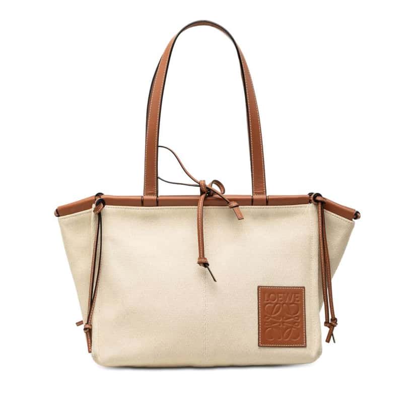 Loewe Small Canvas Cushion Tote Brown Canvas Very good condition - Front View