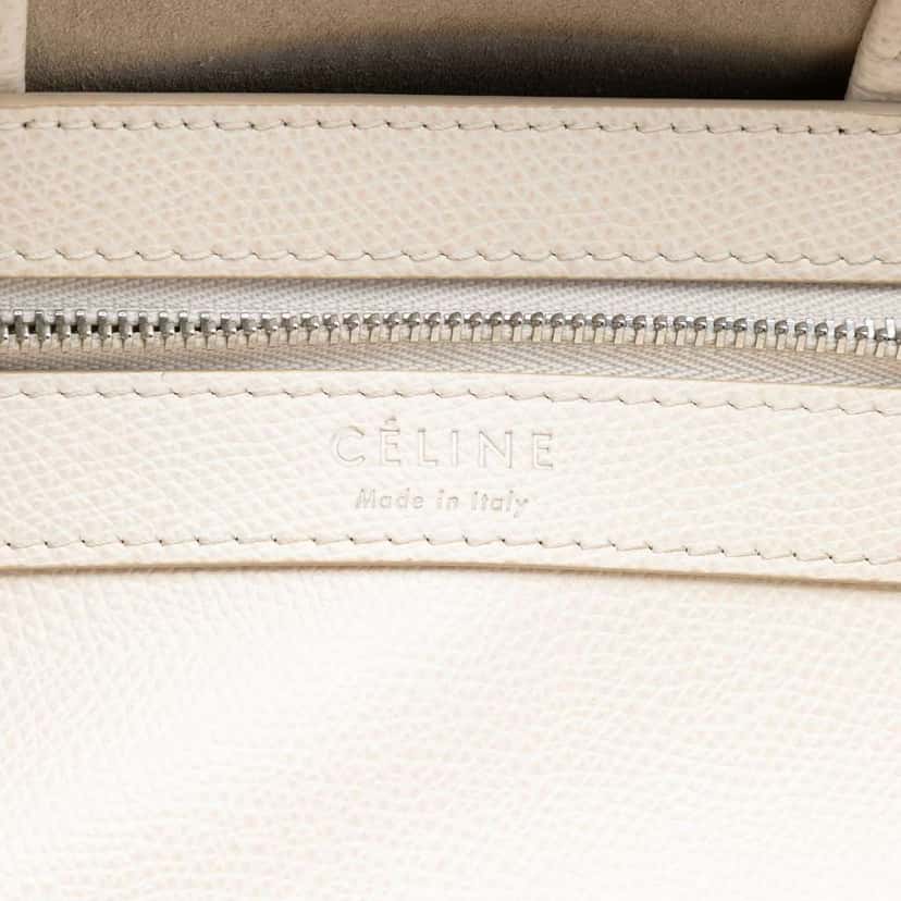 Celine Small Bicolor Grained Calfskin Vertical Cabas Tote White Leather Very good condition - Box View