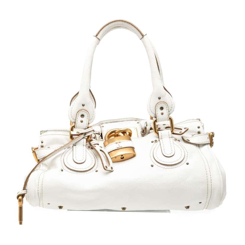 Chloé Leather Paddington Handbag White Leather Good condition - Front View