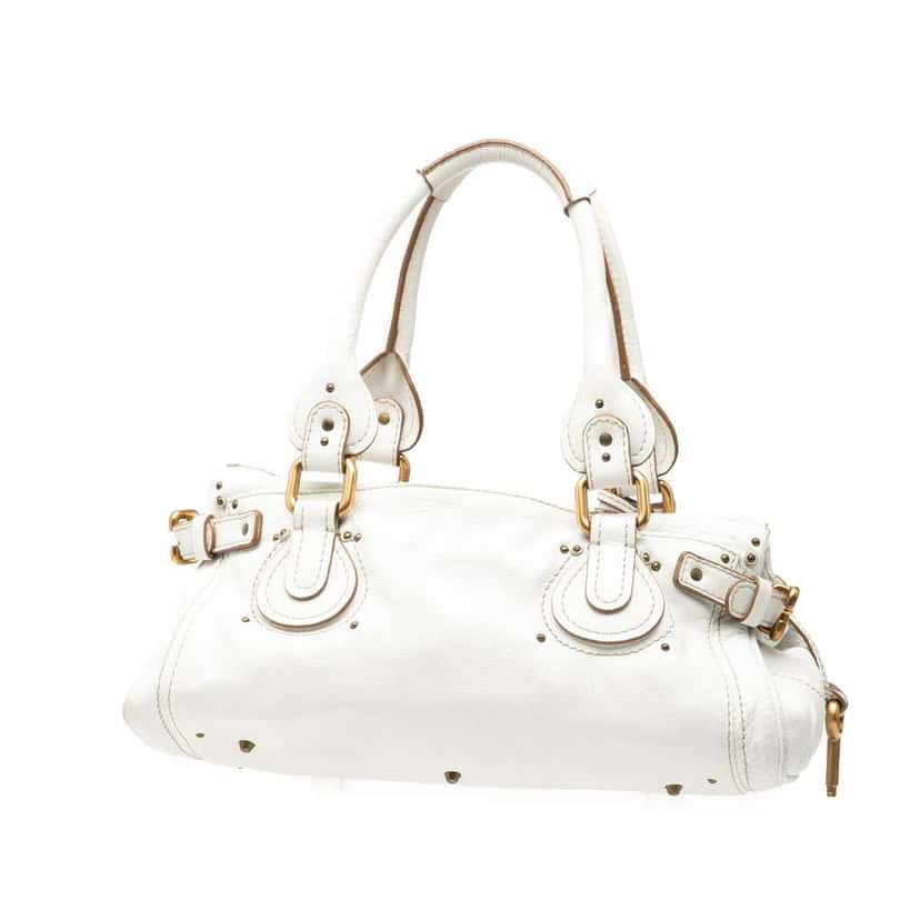 Chloé Leather Paddington Handbag White Leather Good condition - Back View