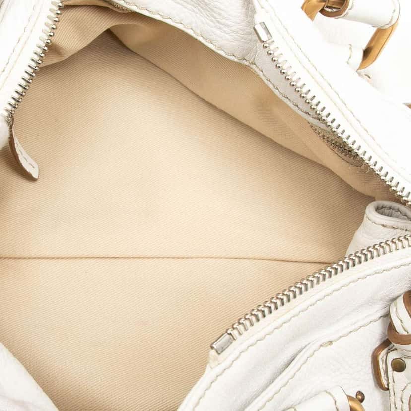 Chloé Leather Paddington Handbag White Leather Good condition - Model View