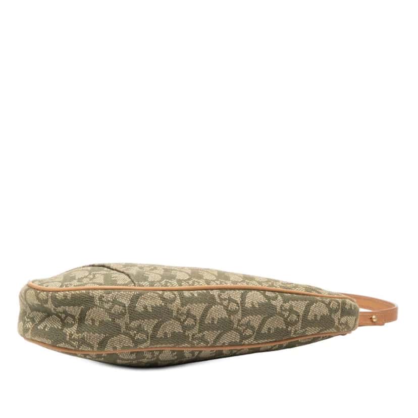Dior Mini Diorissimo Canvas Saddle Pochette Green Canvas Good condition - Inside View