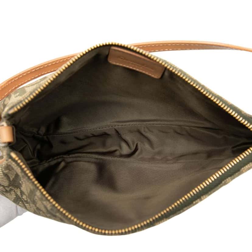 Dior Mini Diorissimo Canvas Saddle Pochette Green Canvas Good condition - Model View