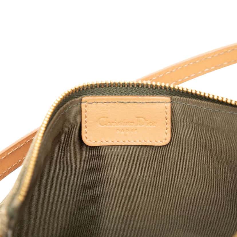 Dior Mini Diorissimo Canvas Saddle Pochette Green Canvas Good condition - Box View