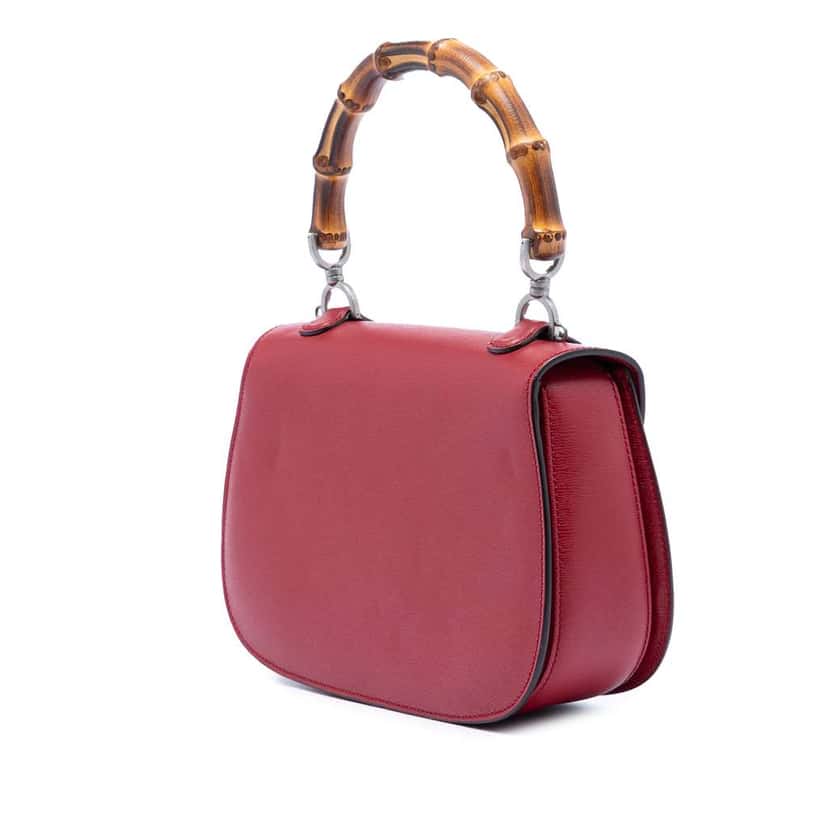Gucci Calfskin Bamboo Night Red Leather Good condition - Back View