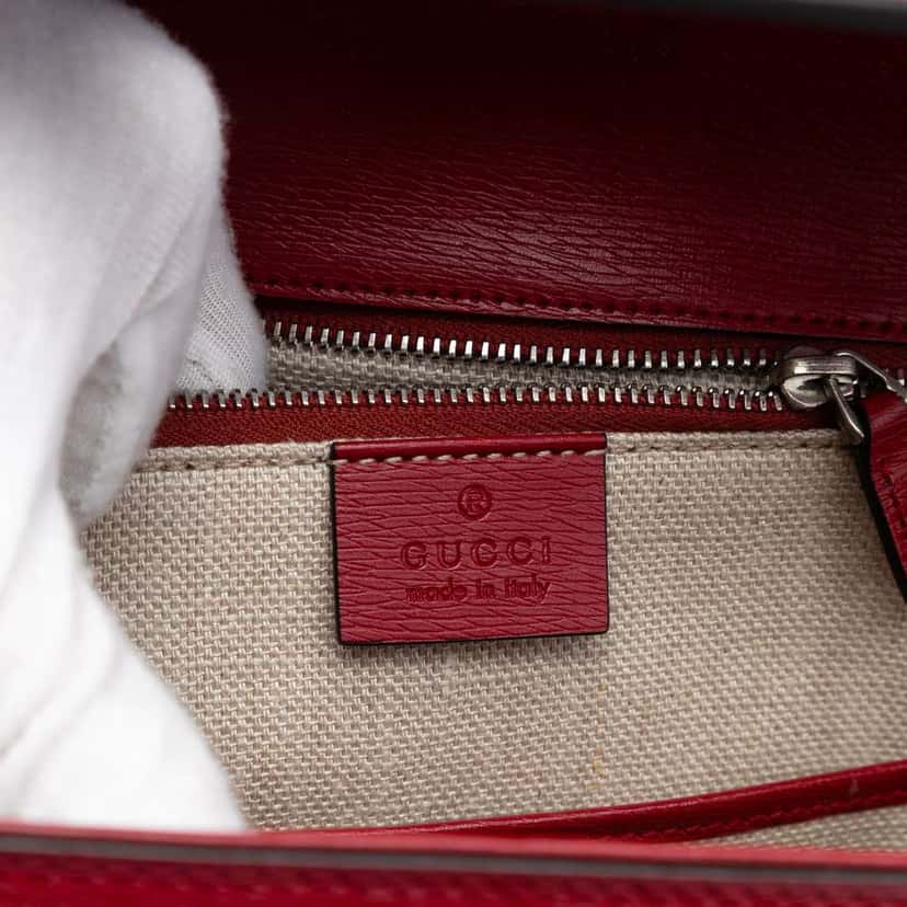 Gucci Calfskin Bamboo Night Red Leather Good condition - Box View