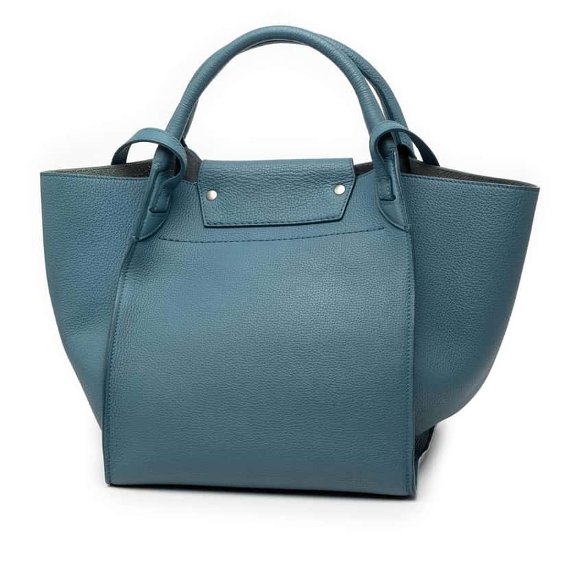 Celine Small Grained Calfskin Big Bag Blue Leather Very good condition - Back View