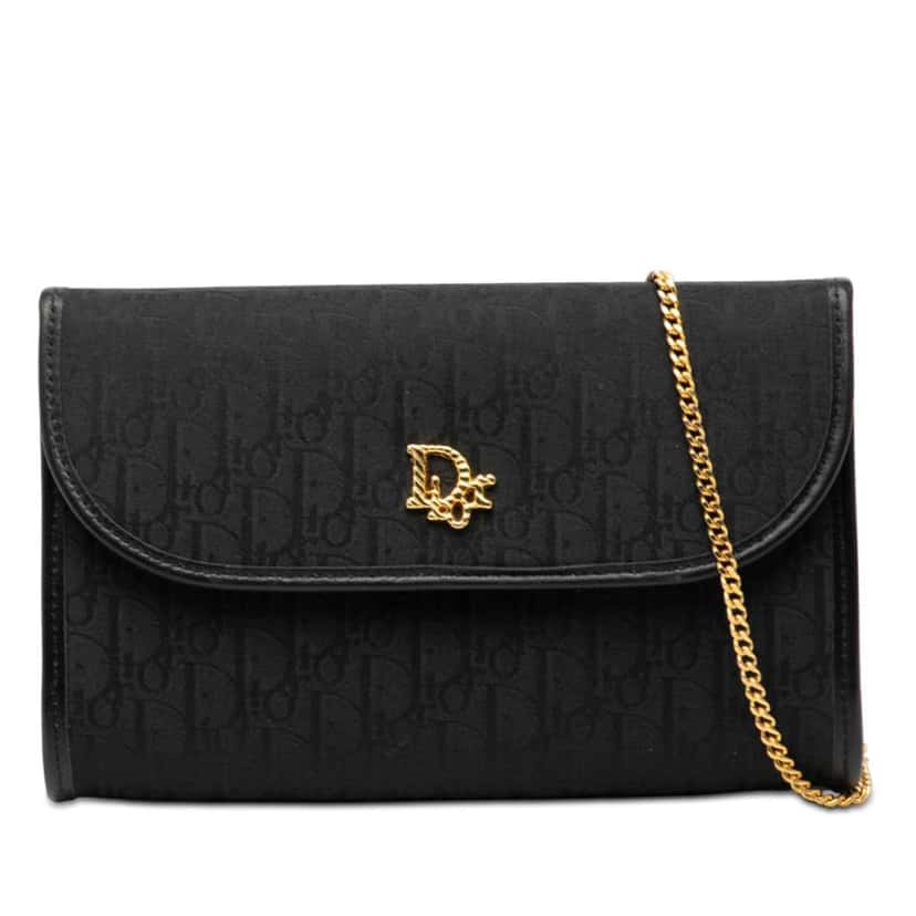Dior Diorissimo Trotter Canvas Chain Crossbody Black Canvas Good condition - Front View