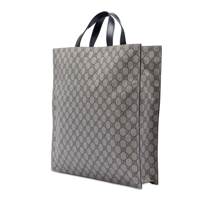 Gucci GG Supreme Web Vertical Satchel Brown Canvas Good condition - Back View