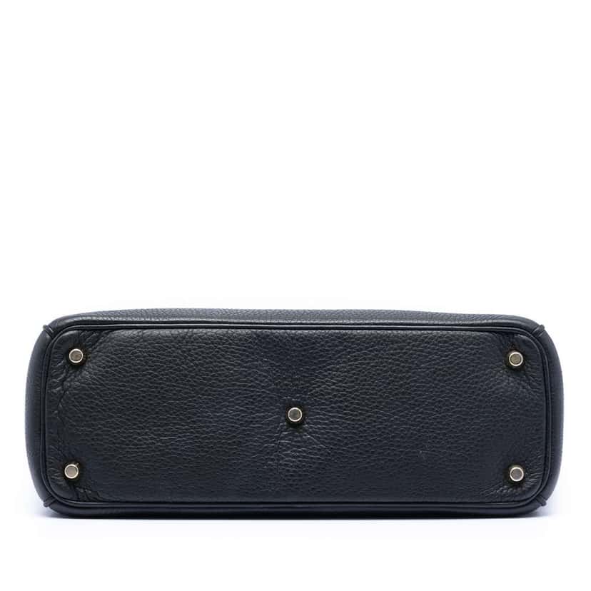 Dior Medium Pebbled Calfskin Diorissimo Satchel Black Leather Good condition - Inside View