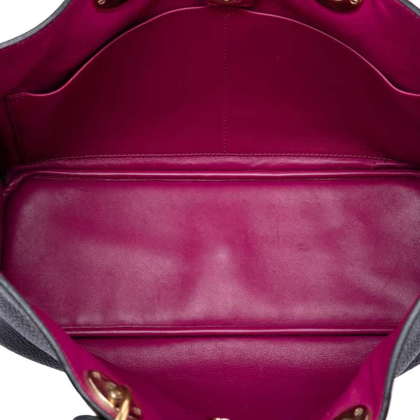 Dior Medium Pebbled Calfskin Diorissimo Satchel Black Leather Good condition - Model View