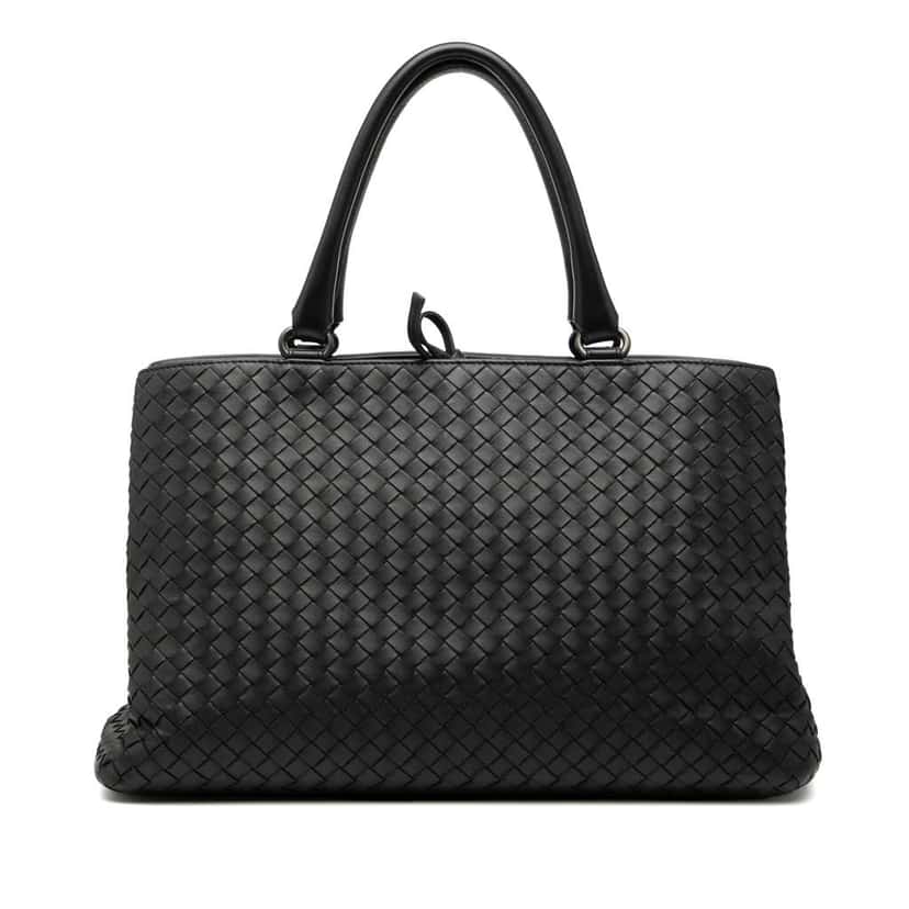 Bottega Veneta Nappa Intrecciato Milano Tote Black Leather Good condition - Front View