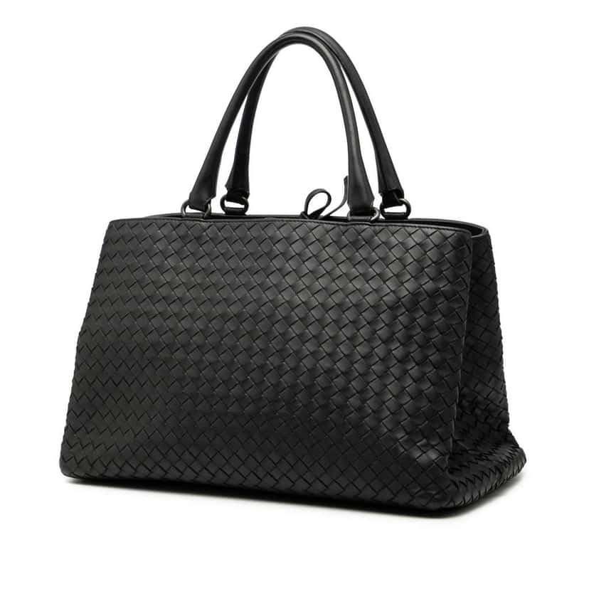 Bottega Veneta Nappa Intrecciato Milano Tote Black Leather Good condition - Back View