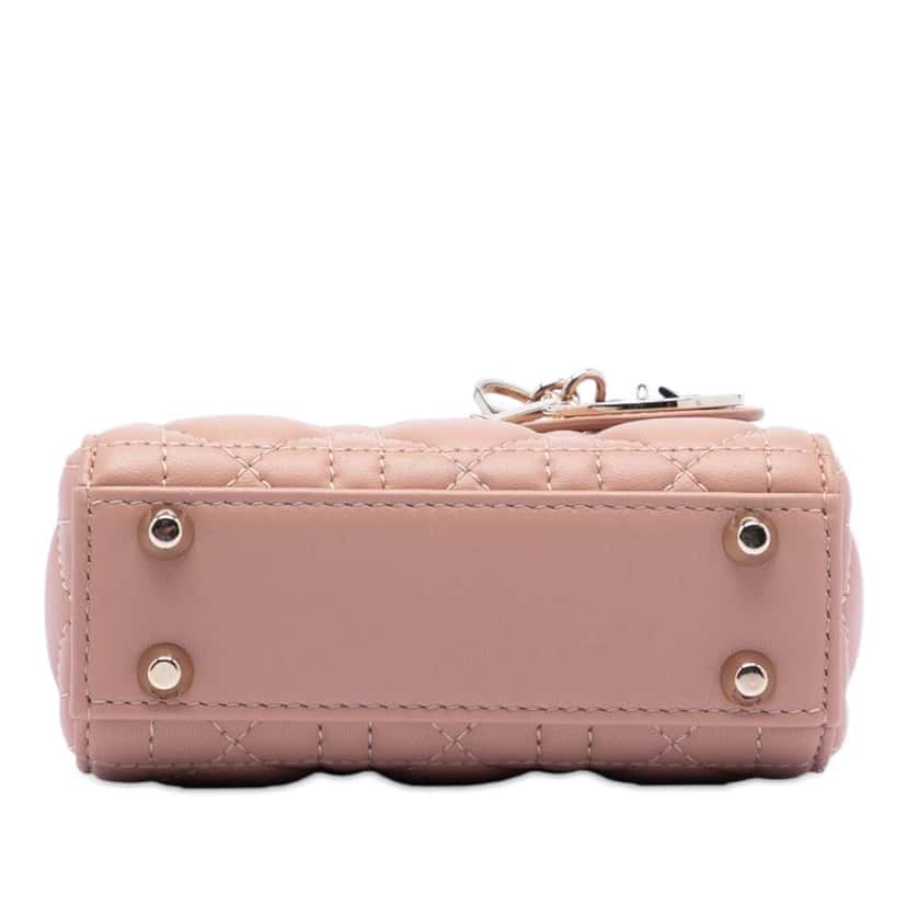 Dior Micro Lambskin Cannage Lady Dior Brown Leather Good condition - Inside View