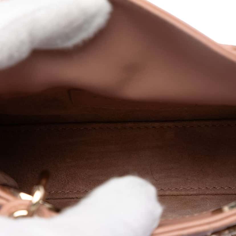 Dior Micro Lambskin Cannage Lady Dior Brown Leather Good condition - Model View